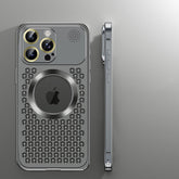 Aromatherapy Spring Loaded Metal Magsafe Aluminum Alloy Case for iPhone 13 Series--Hollow Design Heat Dissipation