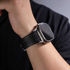 Silicone Strap with Stainless Steel Connector & Folding Clasp
