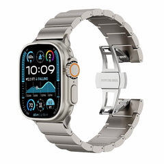 Titanium Metal Watch Band with Butterfly Clasp